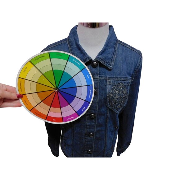 Vtg Code Bleu Womens Blue Denim Jacket Decorative Front Pockets Sz M - Picture 7 of 12